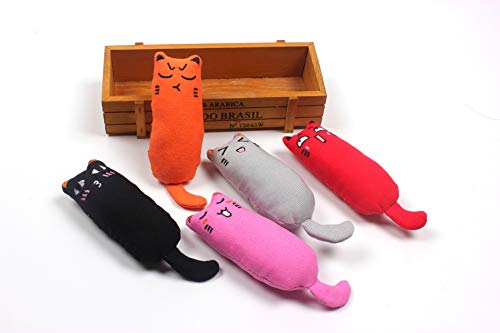 Anoudon Fünf Haustier Katzenspielzeuge aus reinem Baumwolltuch, langlebig und niedlich, einschließlich Katzenminze Katze, Katzenbiss Zähne Reinigung, Zahnkatzen Spielzeug von Anoudon