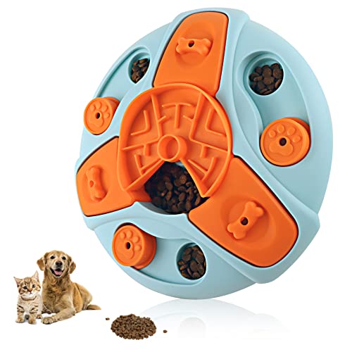 Anoudon Haustier langsame Fütterungsschale, Hundefutter Leckage Spielzeug, Spaß Drehteller Anti-Choke Essen, Slow Food Hundebecken Zubehör von Anoudon