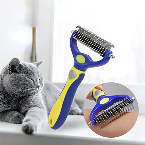 Anoudon Haustierkamm, doppelseitiger offener Knotenkamm, Schönheitskamm, Hundehaarkamm, Katzenhaarkamm Pet Grooming Pinsel Doppelseitiger Shedding und Demating Extra Wide Undercoat Rake Kamm von Anoudon