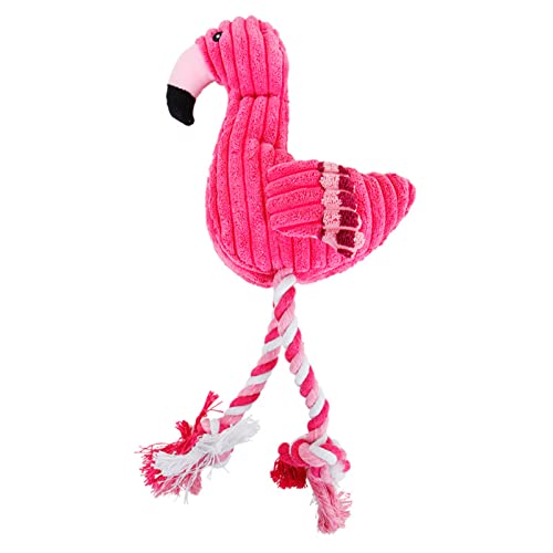 Anoudon Hund Plüschspielzeug, Flamingo Hund Kauspielzeug Dauerhafter Kriegszug Interaktiv für Welpen mittlerer Rasse Hunde, die Langeweile aggressiv reduzieren von Anoudon