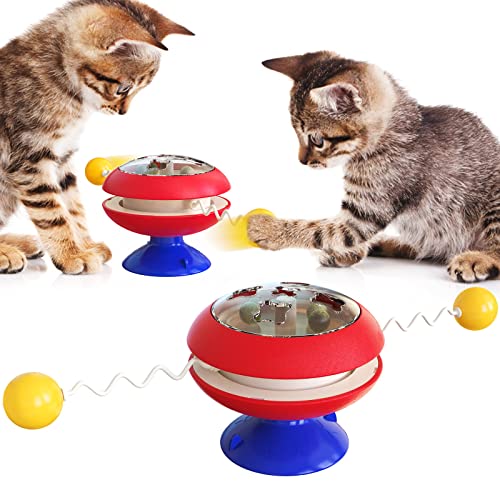 Anoudon Katze Ball Windmühle Spielzeug Rotierende Katze Windmühle Spielzeug Katze Spielzeug Kugeln Interaktive Katzenminze Spielzeug Indoor Katze Drehtisch Spielzeug von Anoudon