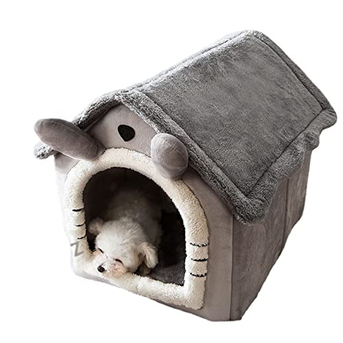 Anoudon Katzenhöhlenbett, warmes und gemütliches Plüsch Katze Iglu waschbares Hundebett mit abnehmbarem Kissen verbessert den Schlaf, faltbares Katzenhaus von Anoudon