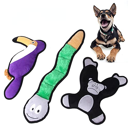 Anoudon Quietschende Plüsch Hundespielzeug, Affen Hund Kauen Spielzeug für Welpen Zahnen, Haustier Training und Unterhaltung, dauerhafte interaktive Hundespielzeug von Anoudon