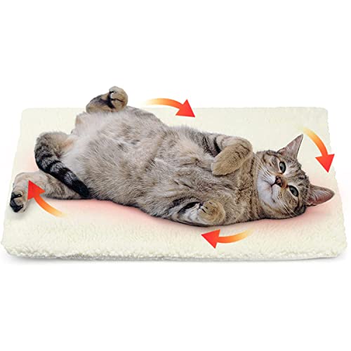 Anoudon Selbstheizungspad Haustier Heizpad Katze Nestpad Hundepad Decke Kaschmir Haustier Teppich Katze Hund Heizpad verbrannt gelb 60x45cmGelb gebrannt von Anoudon