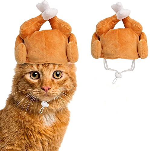 Anoudon Thanksgiving Katze Kostüm Headwear Dekorative Pet Türkei Hut Thanksgiving Kleidung für Katzen und kleine Hunde Haustier Truthahn Kappe Haustier Haarband Haustier Kappe von Anoudon