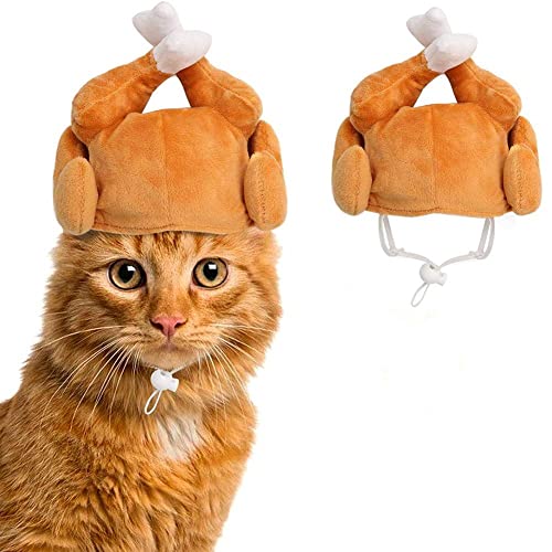 Anoudon Thanksgiving Katze Kostüm Headwear Dekorative Pet Türkei Hut Thanksgiving Kleidung für Katzen und kleine Hunde Haustier Truthahn Kappe Haustier Haarband Haustier Kappe von Anoudon
