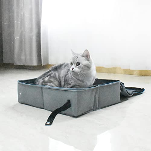 wasserdichte Katze Exkrement Box praktische Katze Exkrement Reinigungsbecken Faltbare Katze Exkrement Haustier Zubehör (S) von Anoudon