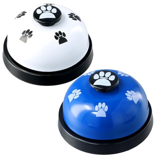 Anseom 2 Stück Haustier-Trainingsglocken Hundetrainingsglocken Blau und Weiß Hund Töpfchen Toilettentraining Glocken Interaktives Lerngerät für Haustier Training und Essen Kommunikation Glocken für von Anseom