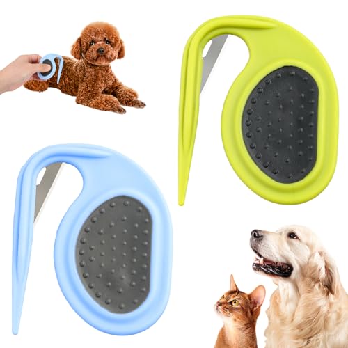 Anseom 2 Stück Pet Knotting Comb, Entfilzer mit Stahlklinge Entfilzungswerkzeug für Hunde Knotenkamm für Katze Fellbürste Sanft Entfernt Unterwolle, Entfilzer für Tiere mit langem Fell Anseom 2 Stück Pet Knotting Comb, Entfilzer mit Stahlklinge Entfilzungswerkzeug für Hunde Knotenkamm für Katze Fellbürste Sanft Entfernt Unterwolle, Entfilzer für Tiere mit langem Fell von Anseom