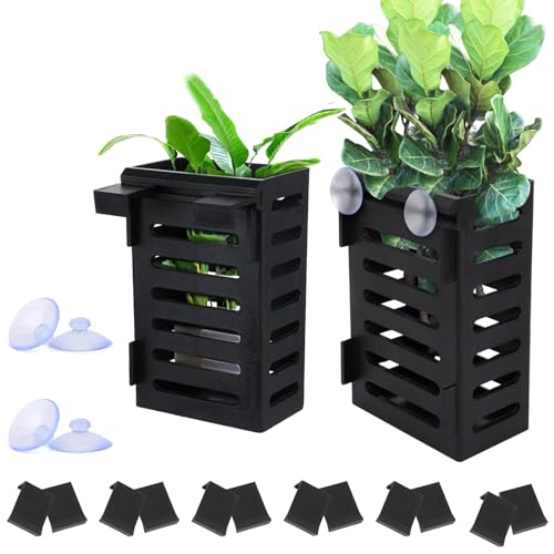 Anseom Aquarium-Pflanzenhalter mit Haken und Saugnäpfen, zum Aufhängen, Mehrzweck-Pflanztopf für Emerse-Pflanzen, 2 Stück Anseom Aquarium-Pflanzenhalter mit Haken und Saugnäpfen, zum Aufhängen, Mehrzweck-Pflanztopf für Emerse-Pflanzen, 2 Stück von Anseom