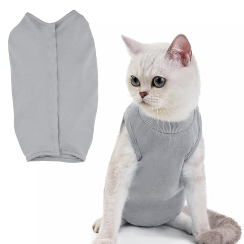 Anseom Hundebody Nach Op Hunde-Erholungsanzug Einteiler zur Genesung von Hunden Anti Lecken Hund Onesies Hunde-Genesungsanzug E-Halsband-Alternative für Hunde Katzen Nach der Operation (Grau, L) von Anseom