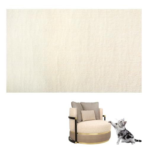 Anseom Katzen Kratzmatte Kratzmatte Selbstklebend Kratzschutz Sofa Katze Kratzfolie Katzen Selbstklebend DIY Trimmbarer Teppich Matte für Katzen Möbel Kratzteppich Couch-Schutz,30x100cm (Beige) von Anseom