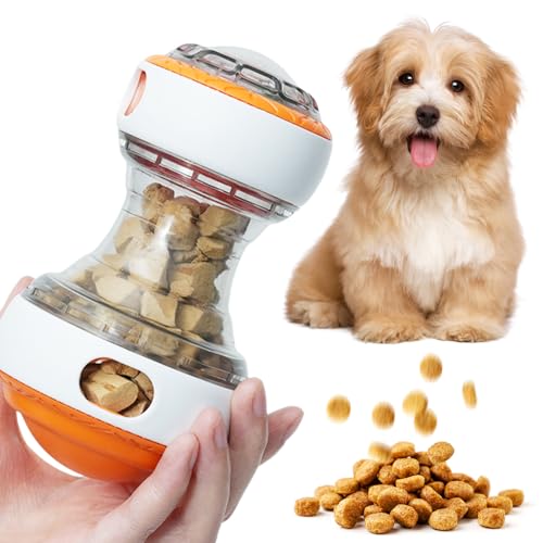 Anseom Leckerli-Spender für Hunde, interaktiver Futterball, unregelmäßiger rollender Leckerli-Spender, lustiges Puzzle-Spielzeug, verstellbares Haustierfutter, langsamer Futterspender für große, von Anseom