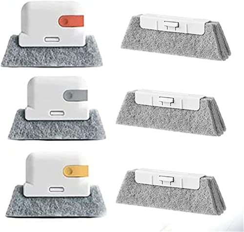 Anshka 2-in-1 Window Groove Cleaning Brush,Creative Window Groove Cleaning Cloth,Hand-held Crevice Cleaner Tools,Multi-Purpose Household Window Cleaner Tool for Door Gap Track Cleaning (3pcs) von Anshka