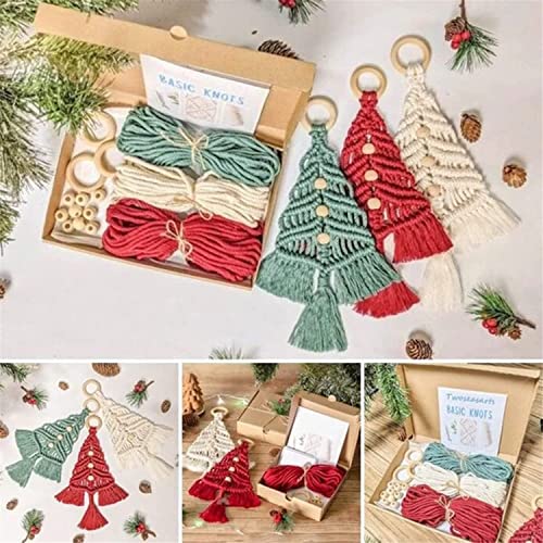 Anshka 2023 Unique Christmas Tree DIY Kit, Woven Macrame Christmas Trees DIY KIT Wall Hangings,Christmas Craft Ideas Gifts,Christmas Tree Macrame Boho Hangings Decor (1 Set) von Anshka