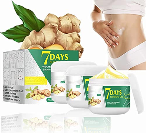 Anshka 7 Days Ginger Slimming Cream, Belly Slimming Ginger Hot Cream,Anti Cellulite Cream, Reshape+Belly Firming Cream,Natural Belly Slimming Ginger Hot Cream (3pcs) von Anshka