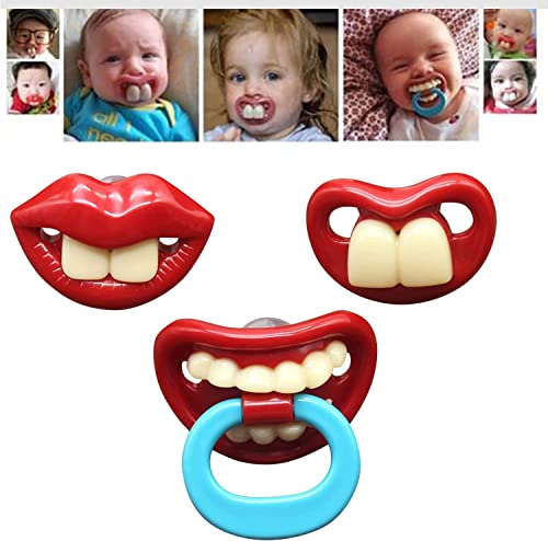 Anshka Funny Pacifier for Newborn Baby,Teeth Binky,Silicone Funny Kiss Pacifier,Dummy Nipple Teethers Teeth Pacifier Set,Soft and Moderate Food Grade Silicone Pacifier,Perfect Child Gift (Set A) von Anshka