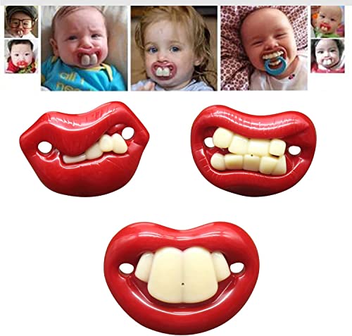 Anshka Funny Pacifier for Newborn Baby,Teeth Binky,Silicone Funny Kiss Pacifier,Dummy Nipple Teethers Teeth Pacifier Set,Soft and Moderate Food Grade Silicone Pacifier,Perfect Child Gift (Set B) von Anshka