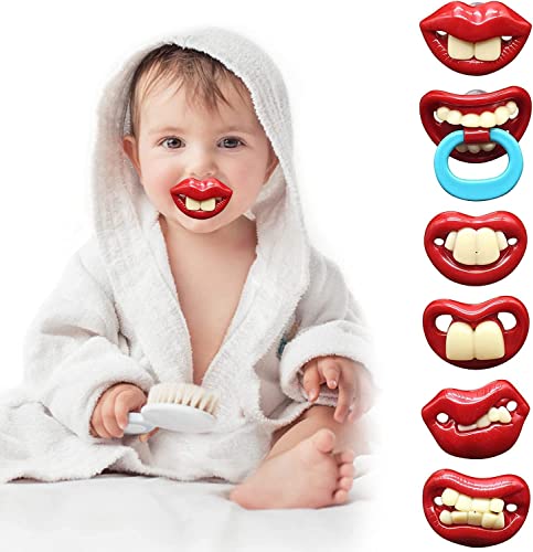 Anshka Funny Pacifier for Newborn Baby,Teeth Binky,Silicone Funny Kiss Pacifier,Dummy Nipple Teethers Teeth Pacifier Set,Soft and Moderate Food Grade Silicone Pacifier,Perfect Child Gift (Set C) von Anshka