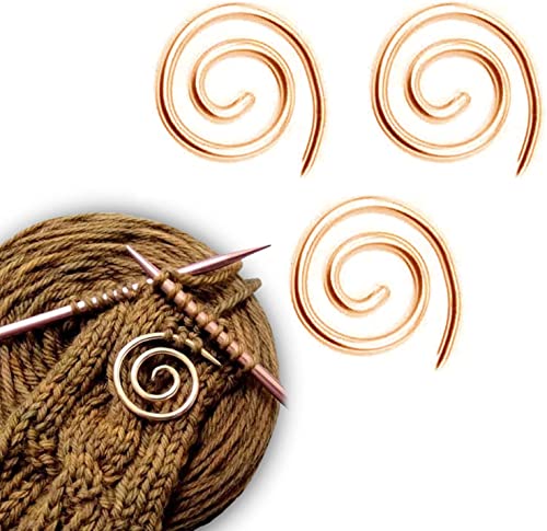 Anshka Spiral Cable Knitting Needle,Bent Tapestry Yarn Sewing Knitting Needle,Bent Tapestry Needles for Yarn Sewing Knitting,Small Spiral Cable Needle Stitch Holders Gift for Knitter (Gold-3pcs) von Anshka