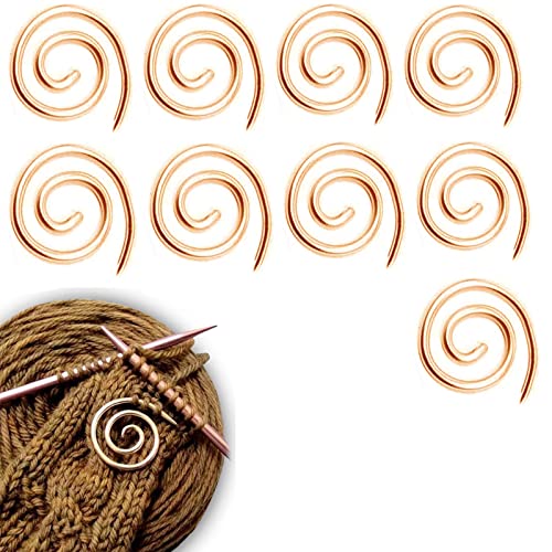 Anshka Spiral Cable Knitting Needle,Bent Tapestry Yarn Sewing Knitting Needle,Bent Tapestry Needles for Yarn Sewing Knitting,Small Spiral Cable Needle Stitch Holders Gift for Knitter (Gold-9pcs) von Anshka