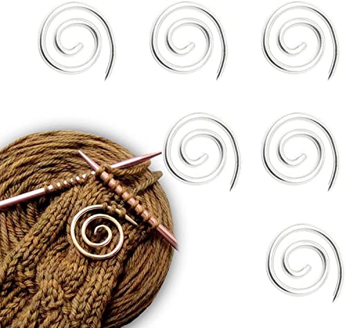 Anshka Spiral Cable Knitting Needle,Bent Tapestry Yarn Sewing Knitting Needle,Bent Tapestry Needles for Yarn Sewing Knitting,Small Spiral Cable Needle Stitch Holders Gift for Knitter (Silver-6pcs) von Anshka