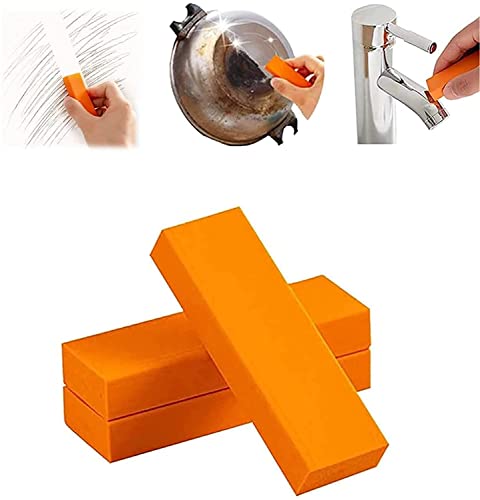 Anshka Stainless Steel Decontamination Artifact Eraser,Easy Limescale Eraser Orange,Rubber Rust Eraser Cleaning Eraser for Steel Stainless Surface Kitchen (3pcs) von Anshka
