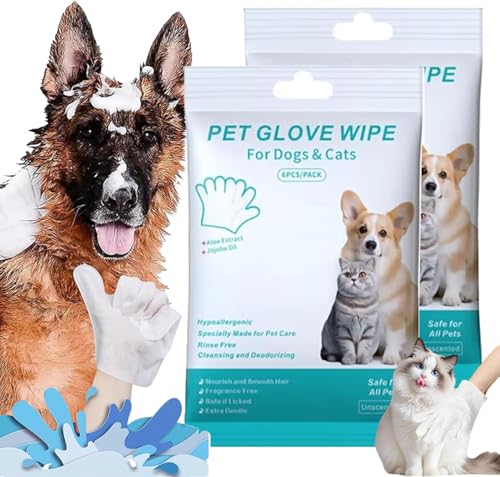 Gettoreach Spülfreie Hunde-Shampoo-Handschuhe – hypoallergene Haustier-Badetücher, 6 Packungen, Gettoreach Handschuhe, kein Ausspülen, Haustierpflegetücher, leicht abwischbare Pfoten und Gettoreach Spülfreie Hunde-Shampoo-Handschuhe – hypoallergene Haustier-Badetücher, 6 Packungen, Gettoreach Handschuhe, kein Ausspülen, Haustierpflegetücher, leicht abwischbare Pfoten und von Anshka