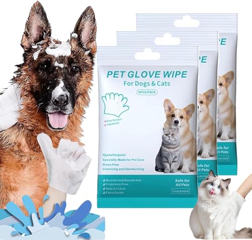 Gettoreach Spülfreie Hunde-Shampoo-Handschuhe – hypoallergene Haustier-Badetücher, 6 Packungen, Gettoreach Handschuhe, kein Ausspülen, Haustierpflegetücher, leicht abwischbare Pfoten und Gettoreach Spülfreie Hunde-Shampoo-Handschuhe – hypoallergene Haustier-Badetücher, 6 Packungen, Gettoreach Handschuhe, kein Ausspülen, Haustierpflegetücher, leicht abwischbare Pfoten und von Anshka