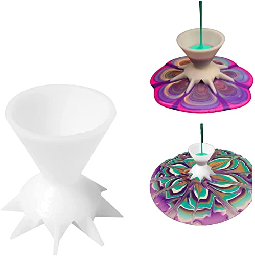 Paint Pouring Split Cup,Acrylic Flower Pour Mini Funnel,DIY Painting Paint Pour Cup Funnel Mini Paint Diverter,Painting Supplies Silicone Cups,7 Petal Flower Mini Funnel for Acrylic Pours (3pcs) von Anshka