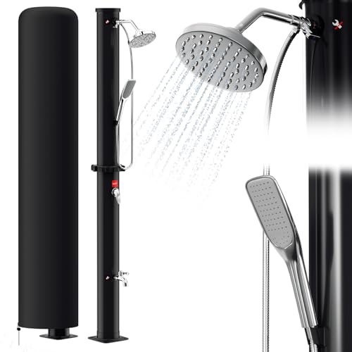 Ansobea Solardusche 20 Liter Solar Gartendusche Inkl Schutzhaube und handbrause, schwenkbarer Duschkopf um 180°, integrierte Fußdusche, max. 60°C Sommerdusche für EIN erfrischendes Duscherlebnis von Ansobea