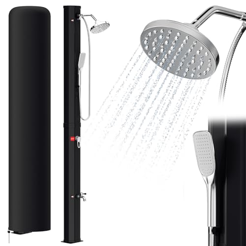 Ansobea Solardusche 35 Liter Solar Gartendusche Inkl Schutzhaube und handbrause, schwenkbarer Duschkopf um 180°, integrierte Fußdusche, max. 60°C Sommerdusche für EIN erfrischendes Duscherlebnis von Ansobea