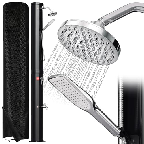 Ansobea Solardusche 40 Liter Solar Gartendusche Inkl Schutzhaube und handbrause, schwenkbarer Duschkopf um 180°, integrierte Fußdusche, max. 60°C Sommerdusche für ein erfrischendes Duscherlebnis von Ansobea