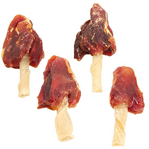 Hundesnack 1 kg Hühnchenbrust Flags an einem harten Stiel aus Büffelhaut - Hundeknochen von Antos