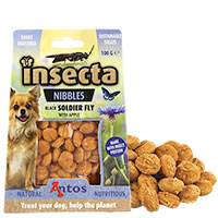 Insecta Nibbles Soldier Fly (Schwarze Soldatenfliege Apfel) [5 x 100g] von Antos