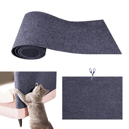 Anttyscar Katzenkratzmatte für Katzenwand,Kratzmatte für Katzen, Selbstklebend Kratzmatte Katze, DIY Trimmbarer Teppich Matte Pad Katzenkratzbretter, Katzenteppich für Kratzbaum(Dunkelblau,M) von Anttyscar