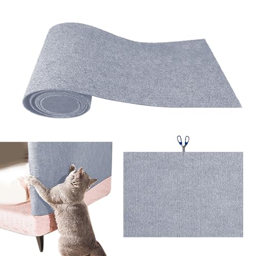 Anttyscar Katzenkratzmatte für Katzenwand,Kratzmatte für Katzen, Selbstklebend Kratzmatte Katze, DIY Trimmbarer Teppich Matte Pad Katzenkratzbretter, Katzenteppich für Kratzbaum(Hellgrau,L) von Anttyscar