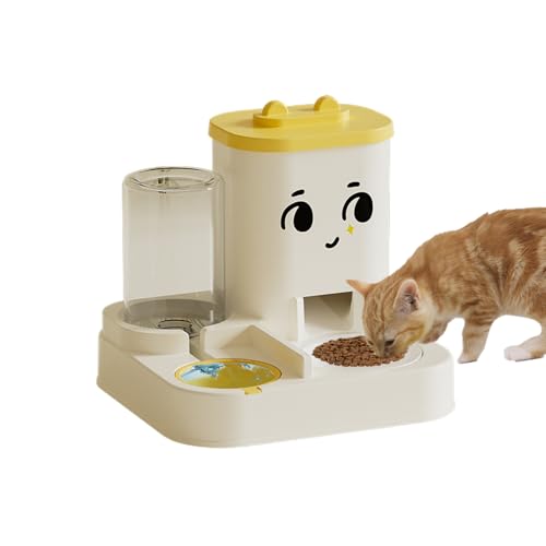 Anulely Automatischer Futterspender für Katzen und Wasserspender, 2-in-1, automatischer Futter- und Wasserspender, Futterspender für Katzen und kleine Hunde für den Innenbereich von Anulely