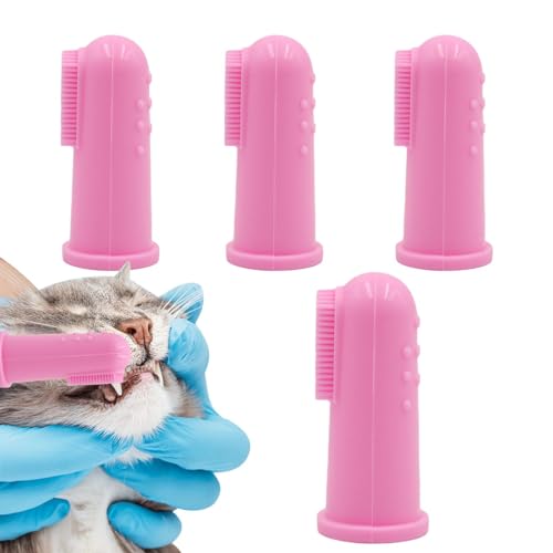 Anulely Fingerzahnbürste für Hunde, Zahnreinigungsbürste für Hunde,4 Silikon-Fingerzahnbürste für Haustiere, Katzenzahnbürste - Weiches und wiederverwendbares tragbares Katzenzahnputzset, Anulely Fingerzahnbürste für Hunde, Zahnreinigungsbürste für Hunde,4 Silikon-Fingerzahnbürste für Haustiere, Katzenzahnbürste - Weiches und wiederverwendbares tragbares Katzenzahnputzset, von Anulely