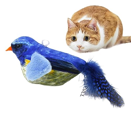 Anulely Interaktives Katzenspielzeug – Interaktives Federspielzeug mit Quietschgeräuschen, quietschende Vogelform, Federschwanz-Sound, interaktives Federspielzeug für Katzen, Kätzchen Anulely Interaktives Katzenspielzeug – Interaktives Federspielzeug mit Quietschgeräuschen, quietschende Vogelform, Federschwanz-Sound, interaktives Federspielzeug für Katzen, Kätzchen von Anulely