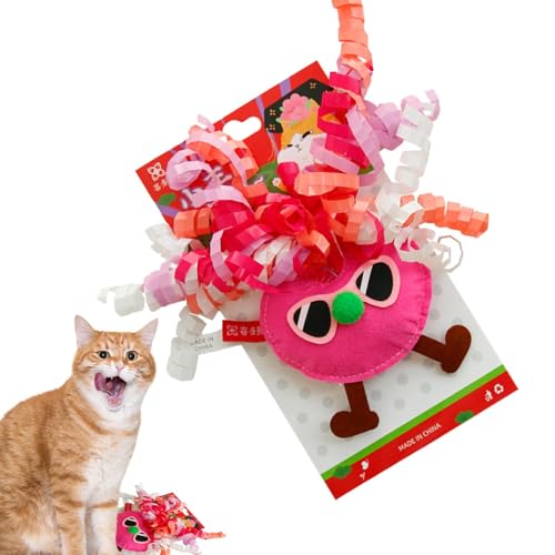 Anulely Interaktives Spielzeug für Katzen | Interaktives Rassel-Papierpuppe Katzenminze-Spielzeug für Katzen – Haustier-Kätzchen-Kauspielzeug mit Katzenminze, interaktives Kätzchenspielzeug für Indoor von Anulely
