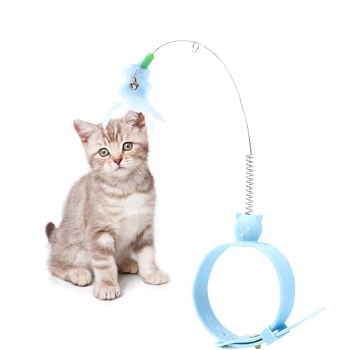 Anulely Katzenspielzeug, Katzenspielzeug, Katzenspielzeug, niedliches Katzenspielzeug, Schwingungsfeder – kreatives und bequemes Spielzeug für Katzen, entspannendes Zubehör mit verstellbarem Halsband von Anulely