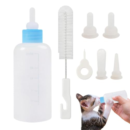 Anulely Kitten Bottles for Nursing Kit, Feeding Bottle Kit for Small Cats, 60ml Kitten Milk Replacer Puppy Milk Feeder for Puppy Kittens Anulely Kitten Bottles for Nursing Kit, Feeding Bottle Kit for Small Cats, 60ml Kitten Milk Replacer Puppy Milk Feeder for Puppy Kittens von Anulely