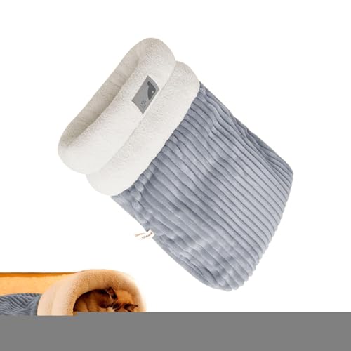 Plüsch-Katzen-Schlafsack, gemütlicher Warmer Katzenschlafsack, 360° warm, halbgeschlossener Haustierschlafsack, Hunde-/Katzen-Winterschlafsack, Plüsch, weiches Haustierbett für den von Anulely