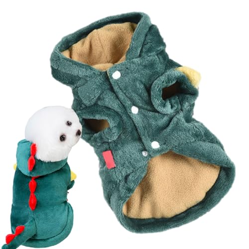 Dinosaurier-Hundekostüm, Dinosaurier-Hundekostüm | warme Jacke für Hunde, Dinosaurier-Cosplay-Outfit aus Plüsch, Kleidung für Hunde | Hoodie für Tiere von Anulely