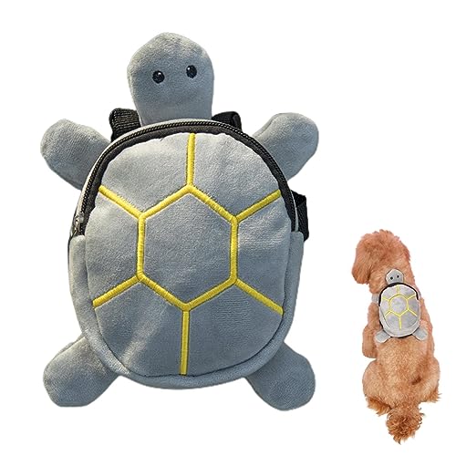 Kleines Hundegeschirr | niedlicher Schildkrötenförmiger Rucksack für Hunde, verstellbare Haustiergeschirrweste mit Satteltasche, Rucksack und D-für kleine, mittelgroße Hunde Anulely von Anulely