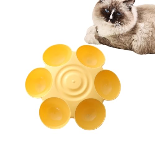 Mehrfach Hundenapf Feeder Katzenfutterschalen mit 6 Katzennäpfen Blumenförmige Katzenfutter Wassernäpfe Multi-Katzen-Futterspender fördert eine bessere Verdauung von Anulely