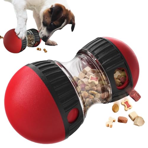Anwangda Interaktives Dog Feeder Spielzeug, Einstellbarer Rolling Dog Treat Dispenser Slow Feeder, Hund Anreicherung Spielzeug Reduzieren Langeweile Verbessern IQ Snack Dispenser Treat Puzzle für von Anwangda