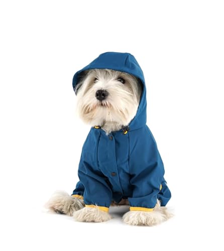 All-Inclusive-Hunde-Regenmantel mit Kapuze Vierbeiniger wasserdichter Regenmantel Haustierkleidung Welpen Kleidung (Color : Steelblue, Size : XXL) von Anyhot