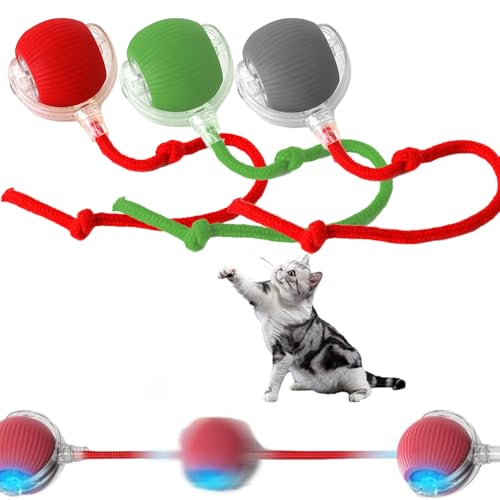Anyingkai 3 Stück Interaktives Katzenspielzeug Katzenball mit LED Licht,Katzenspielzeug Elektrisch Katzenball,Powerball Katze Wiederaufladbares,Interaktiver Spielball für Katzen von Anyingkai